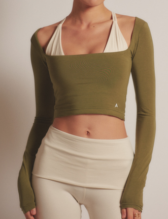 AuraFit Padded Layered Top / 抹茶(matcha)