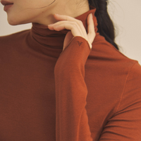 Sheer Grace Turtleneck / 赤丹 (Teracotta)