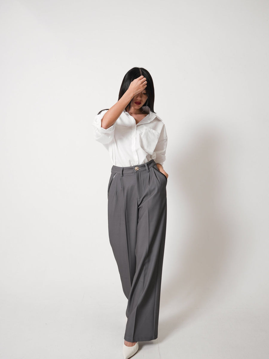 luxe trouser pants / gray