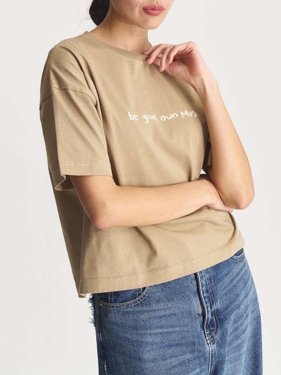 AMATERAS logo Tee / Flax (beige)