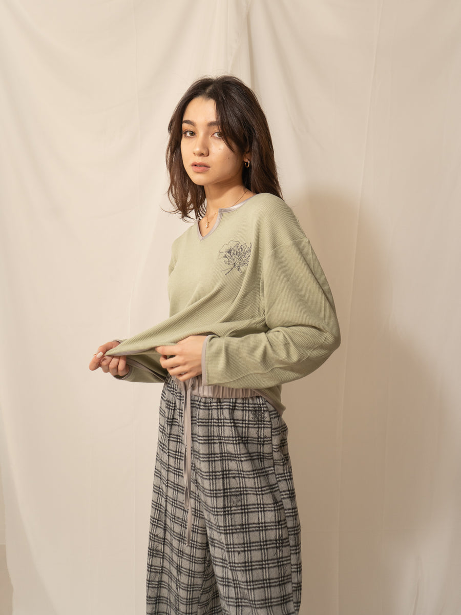 waffle sleeve top