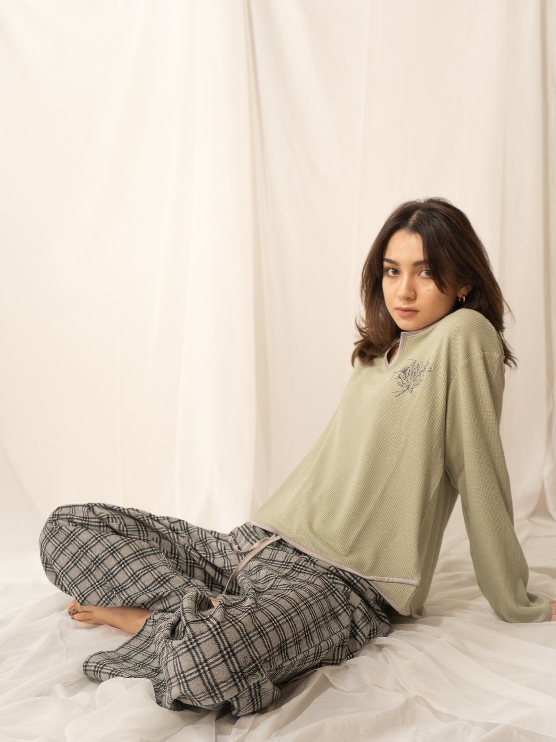 waffle sleeve top