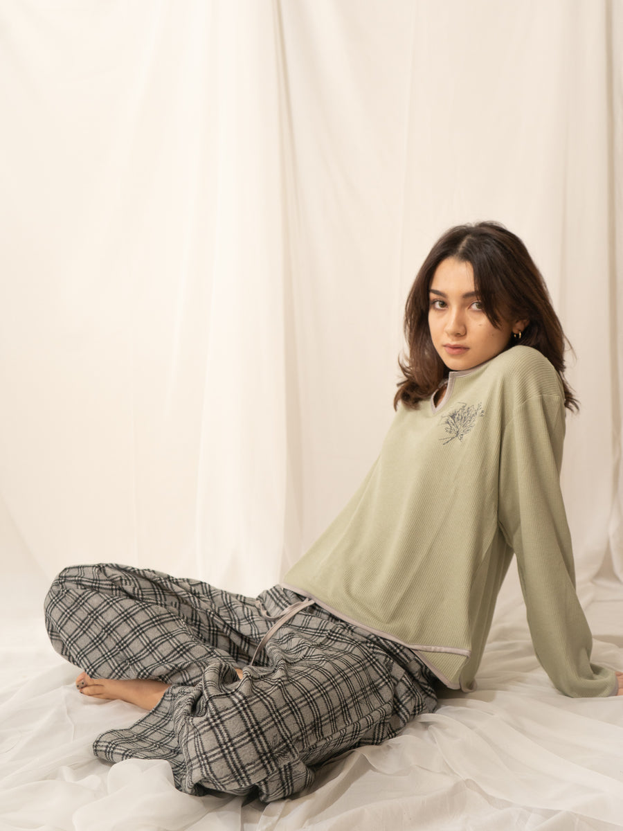waffle sleeve top
