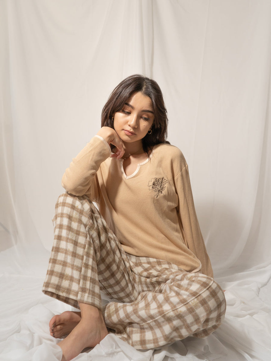 waffle sleeve top
