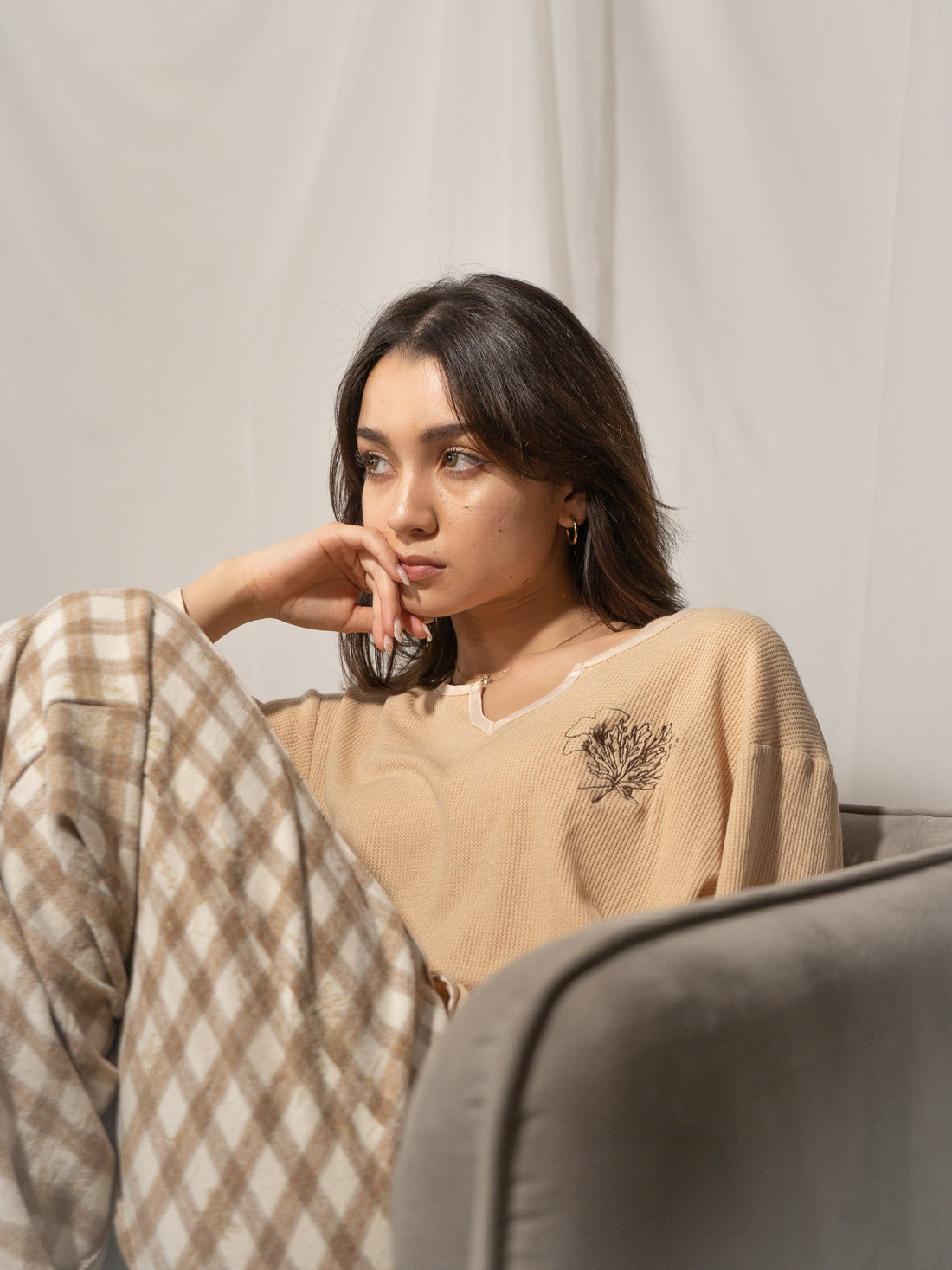 waffle sleeve top