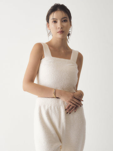rich feather knit tanktop / 白花(ivory)