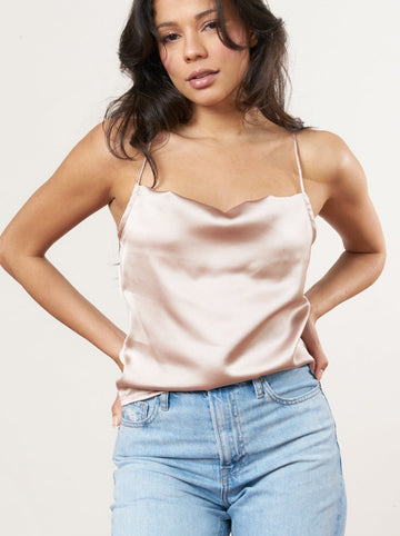 cowl neck satin camisole