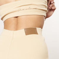 rib fit flare pants with bandeau set