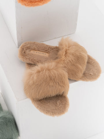 fluff slipper / olive
