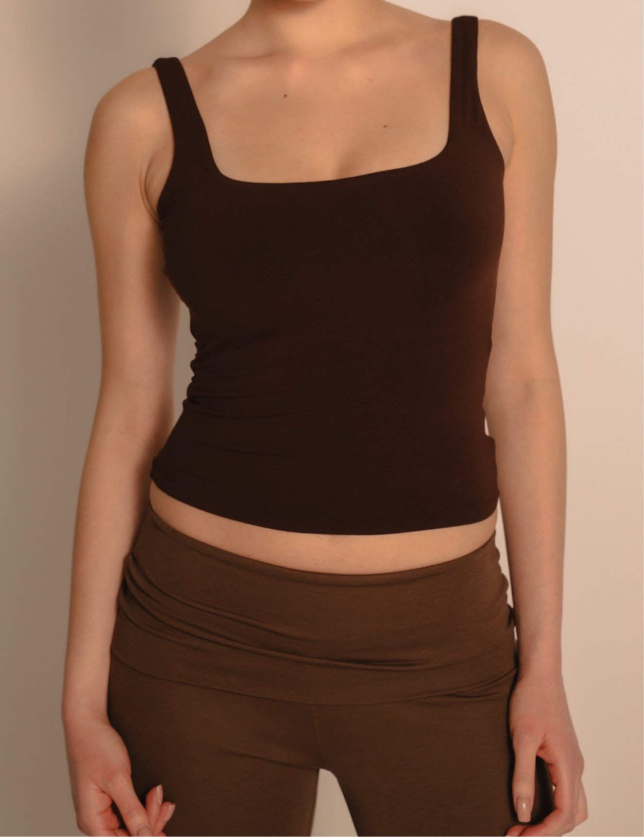 AuraFit Elegant Padded Tank / 枯茶(brown)