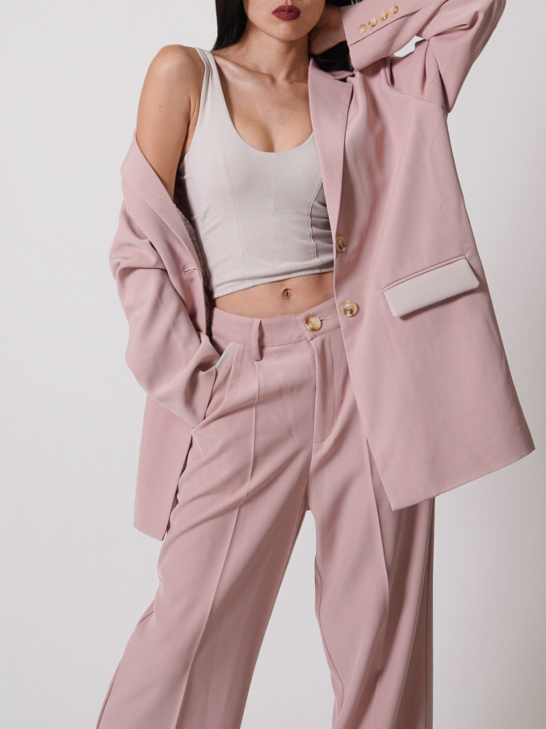 luxe trouser pants / gray