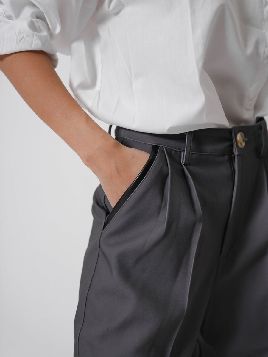 luxe trouser pants / gray