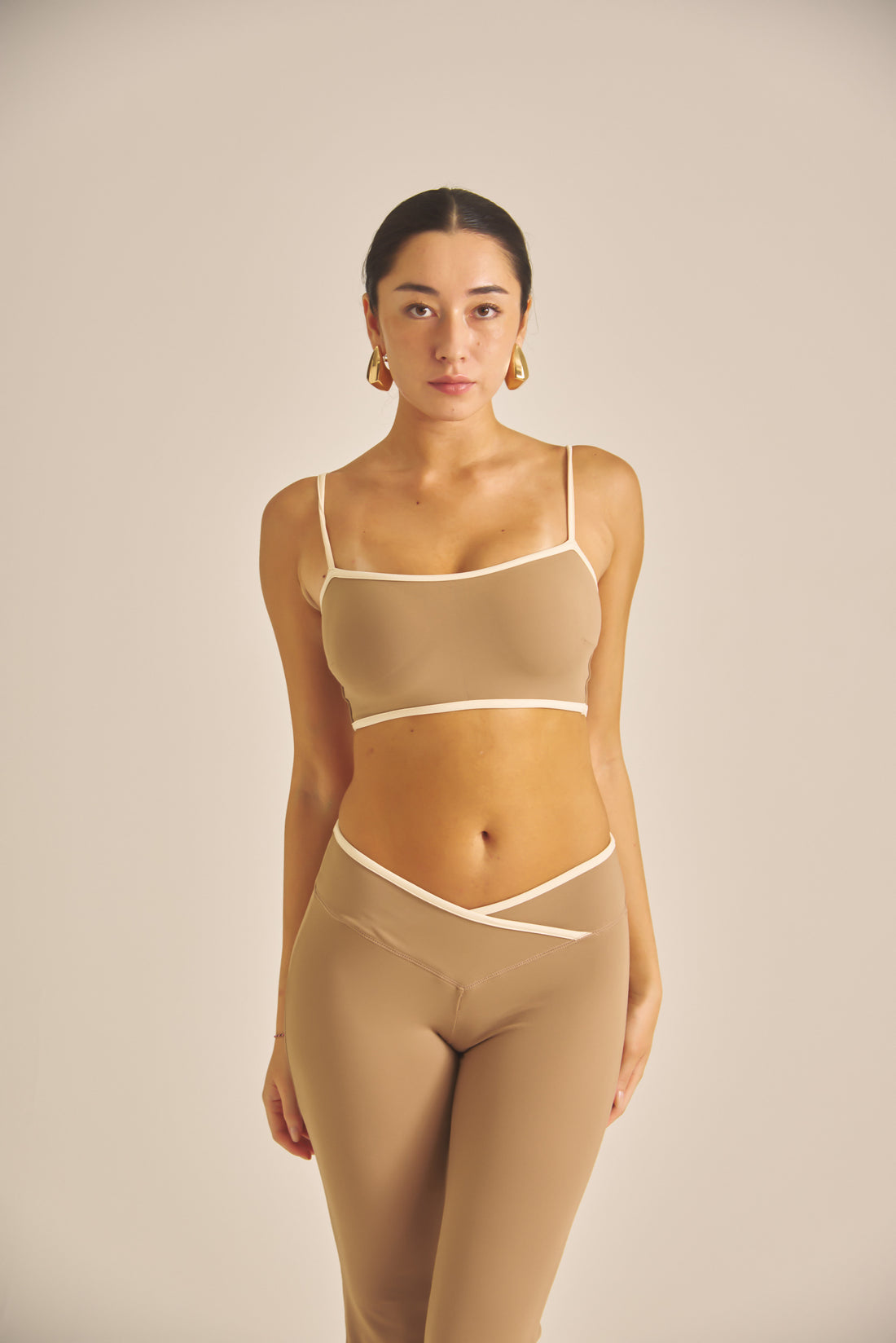 【COMING SOON】Maple Curve Flare Leggings / 白茶(beige)