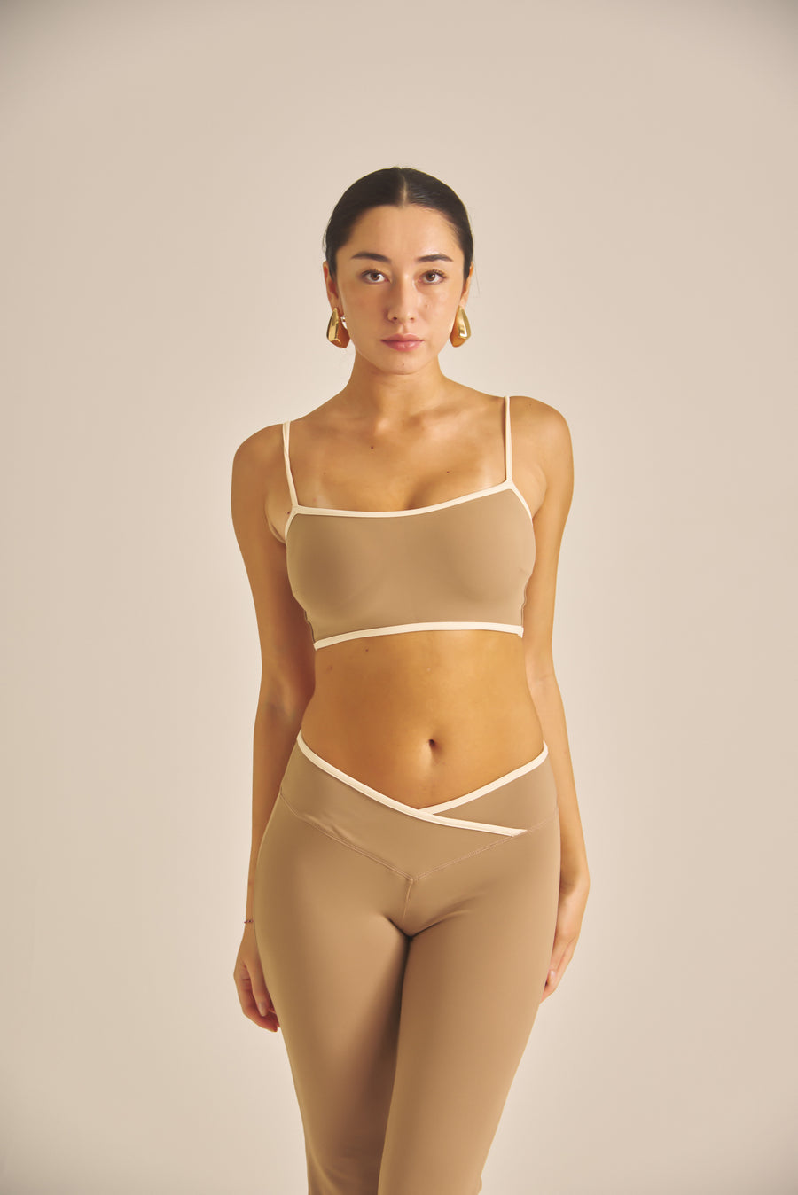 【COMING SOON】Maple Curve Flare Leggings / 白茶(beige)