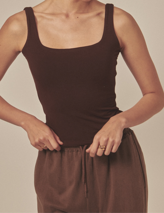 AuraFit Elegant Padded Tank / 枯茶(brown)