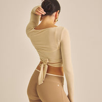 【COMING SOON】Amber Soft Wrap Cardigan / 白茶(beige)