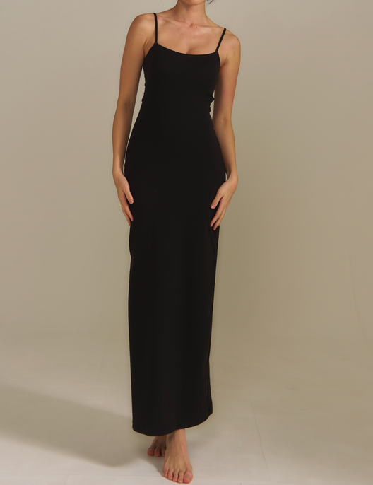 Dreamy×WABISABI style up camisole dress / 墨(black)