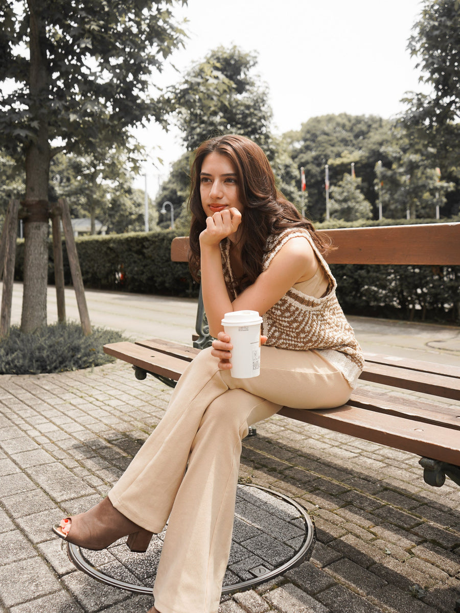 rib fit flare pants