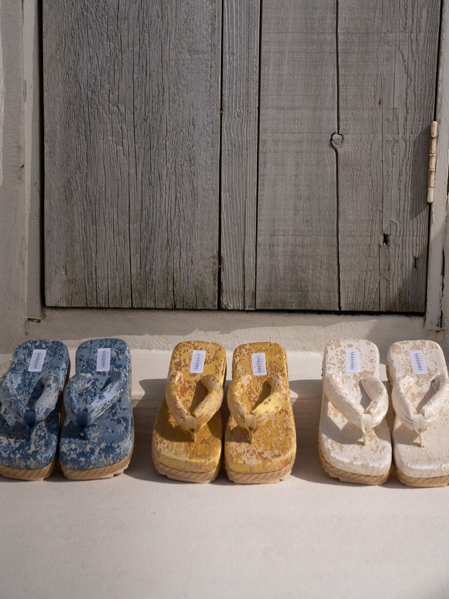 travel geta sandal / 白花 (ivory)
