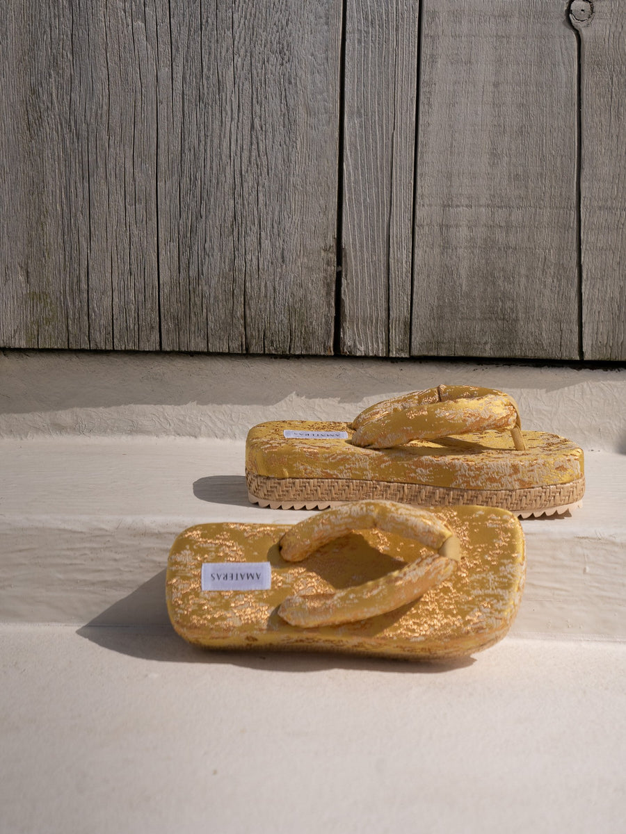 travel geta sandal / 白花 (ivory)