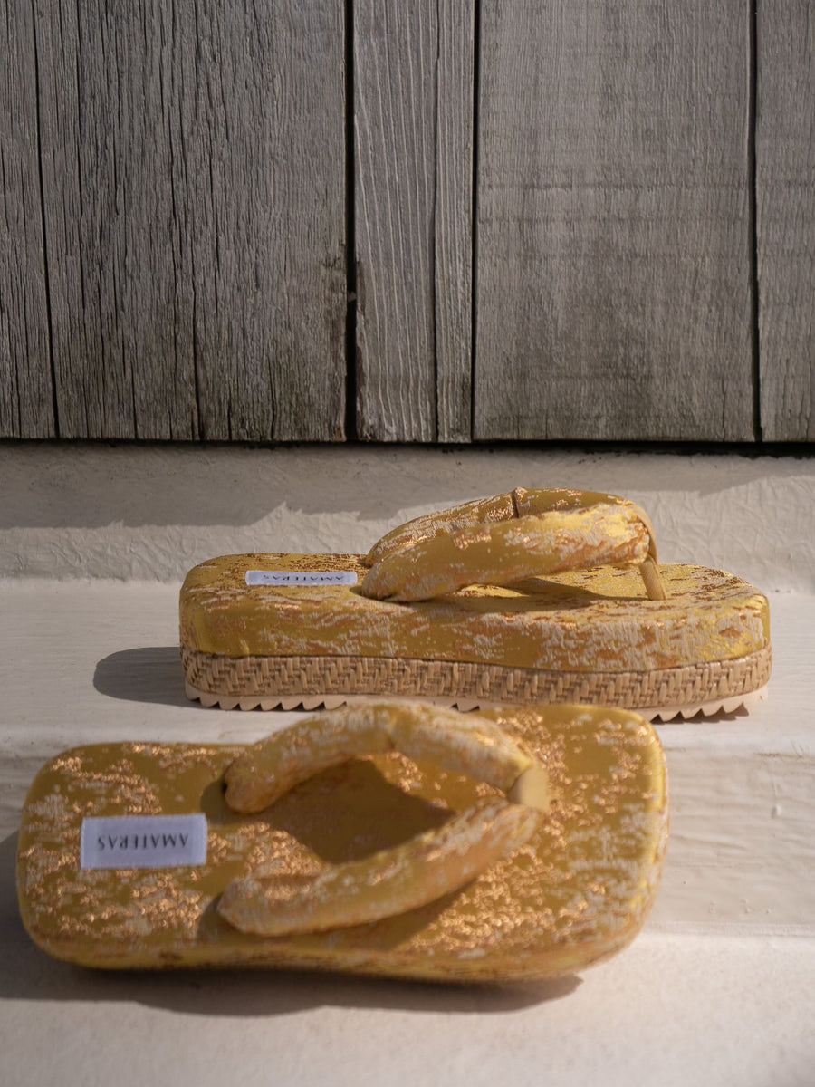 travel geta sandal / 白花 (ivory)
