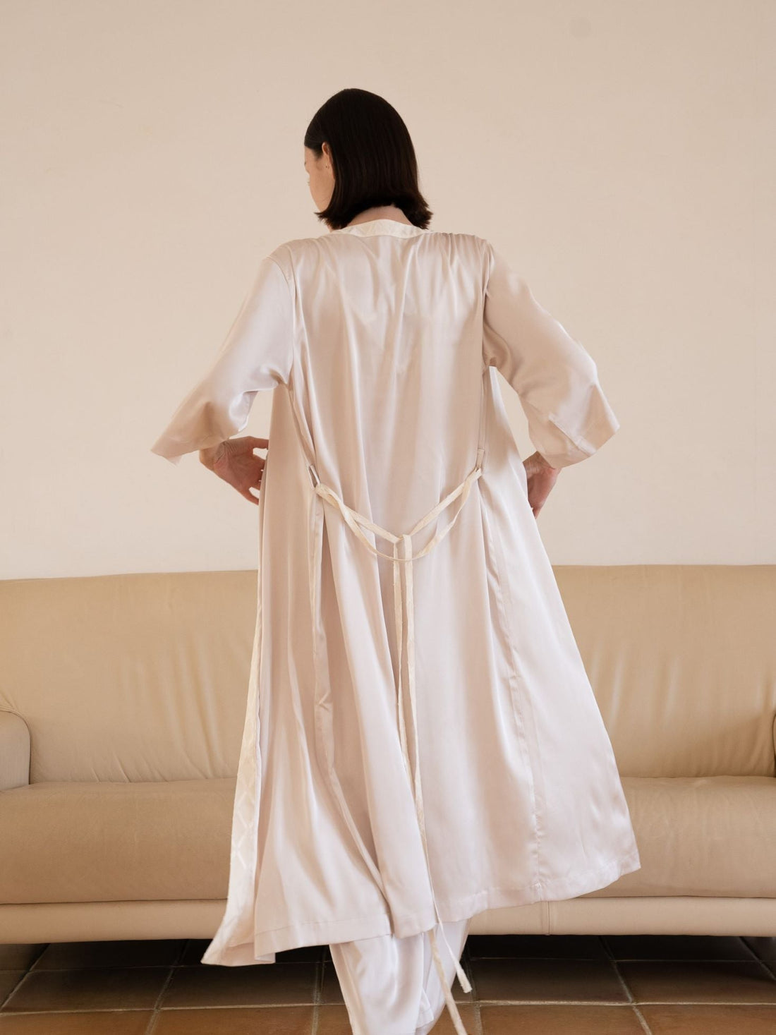 classic georgette satin robe