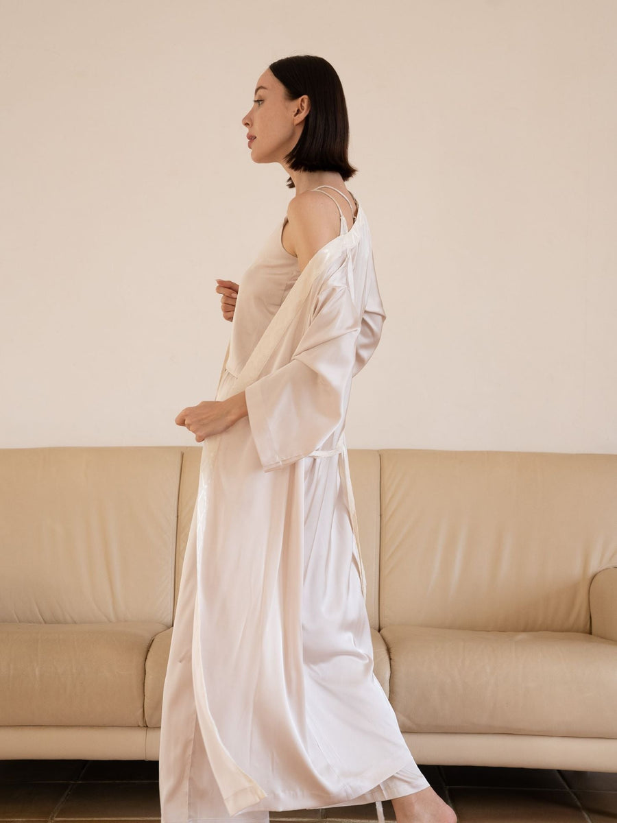 classic georgette satin robe