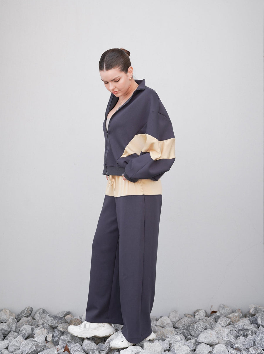 dolman full zip jacket / navy