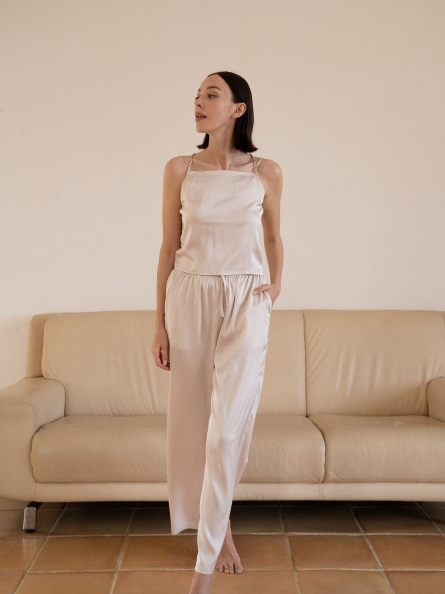 classic georgette satin pants