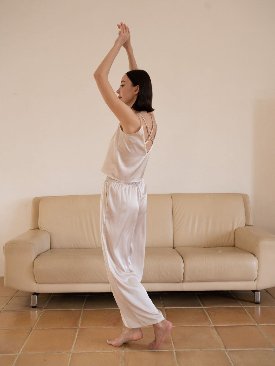 classic georgette satin pants