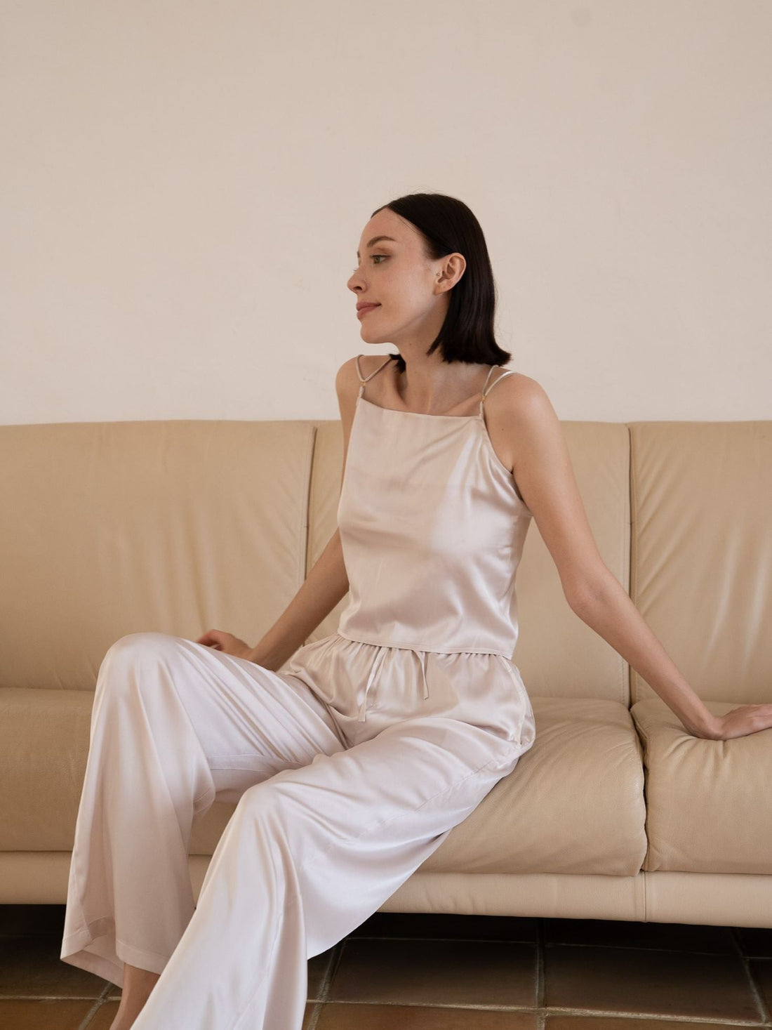classic georgette satin pants