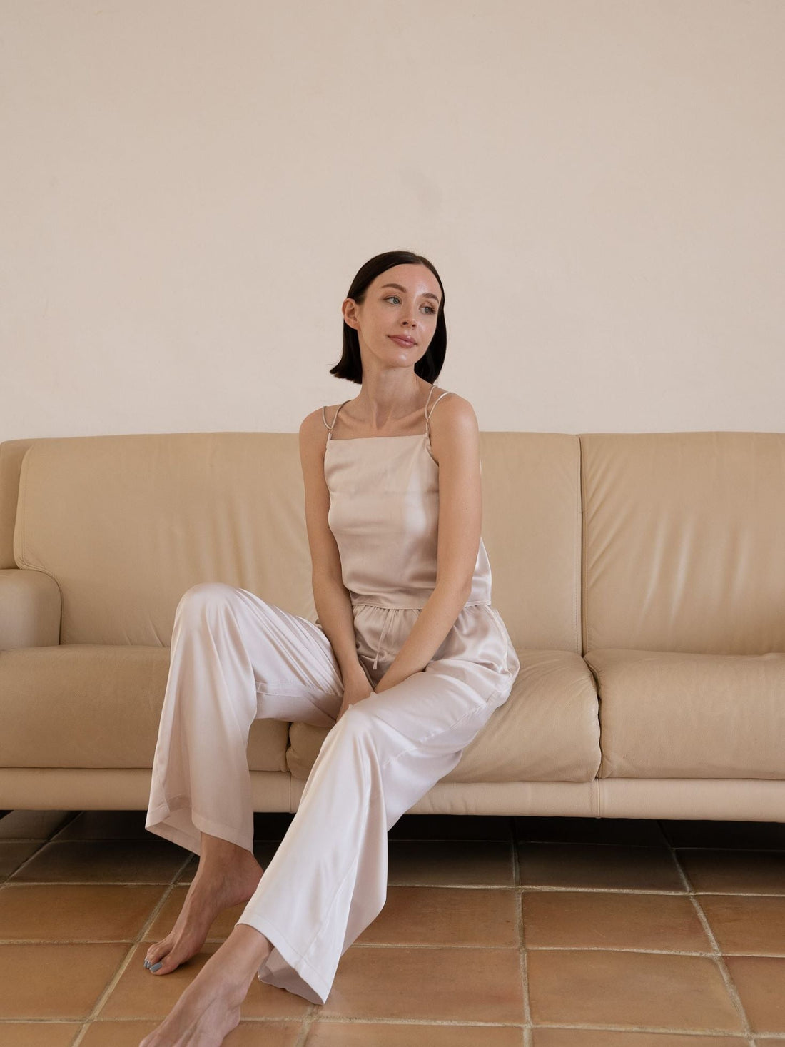 classic georgette satin pants