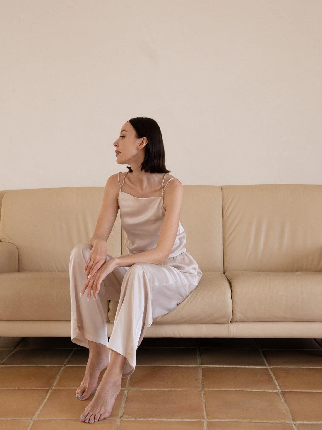 classic georgette satin pants