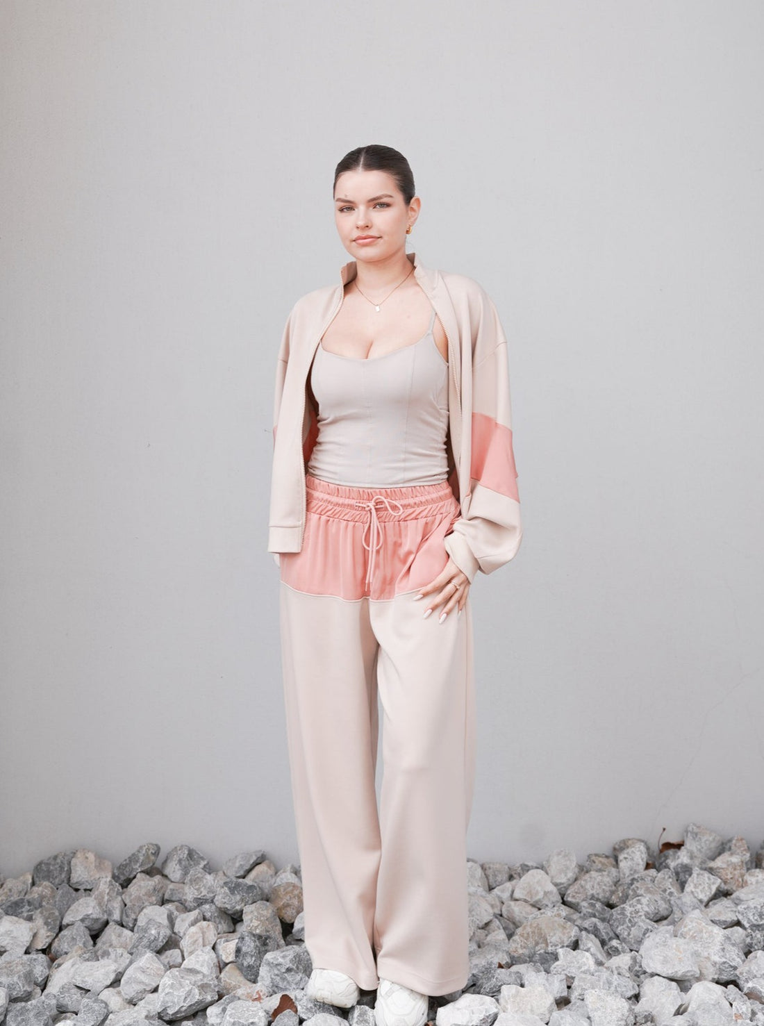 dolman track pants / 亜麻(beige)