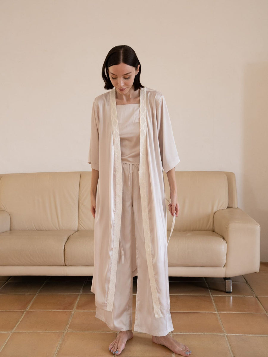 classic georgette satin robe