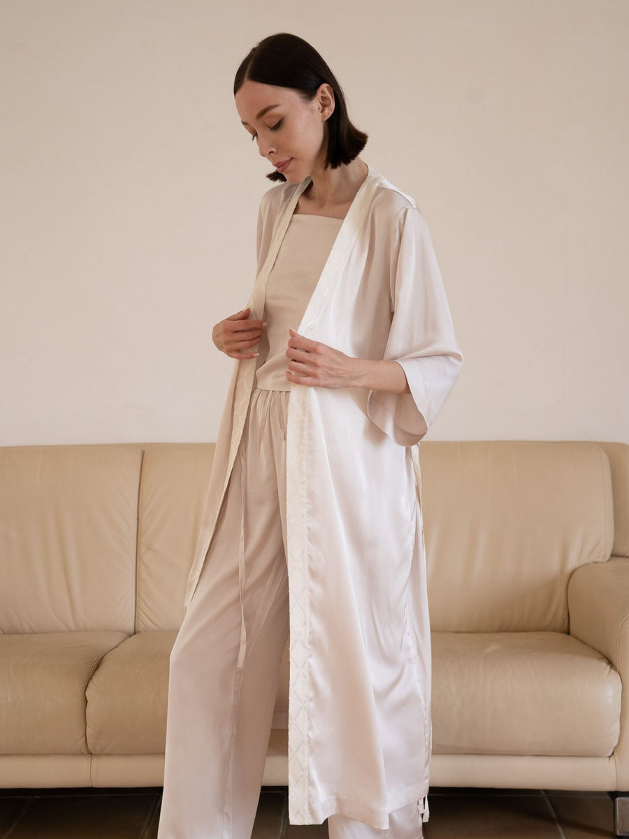 classic georgette satin robe