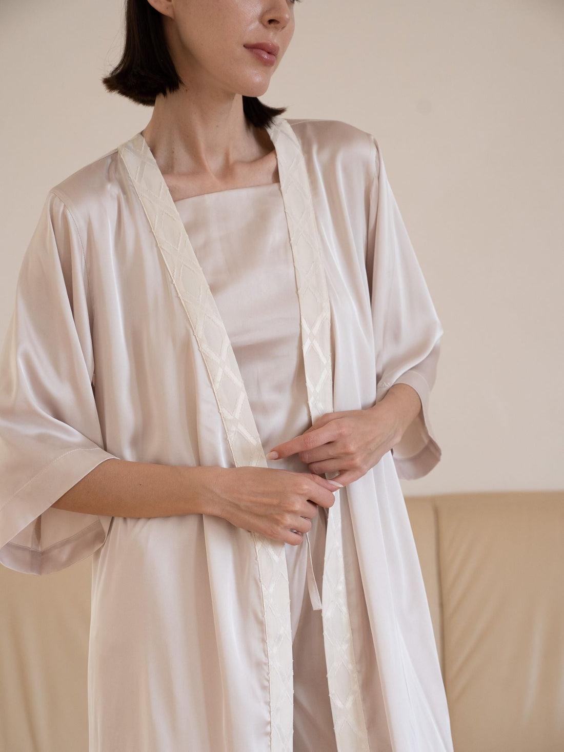 classic georgette satin robe