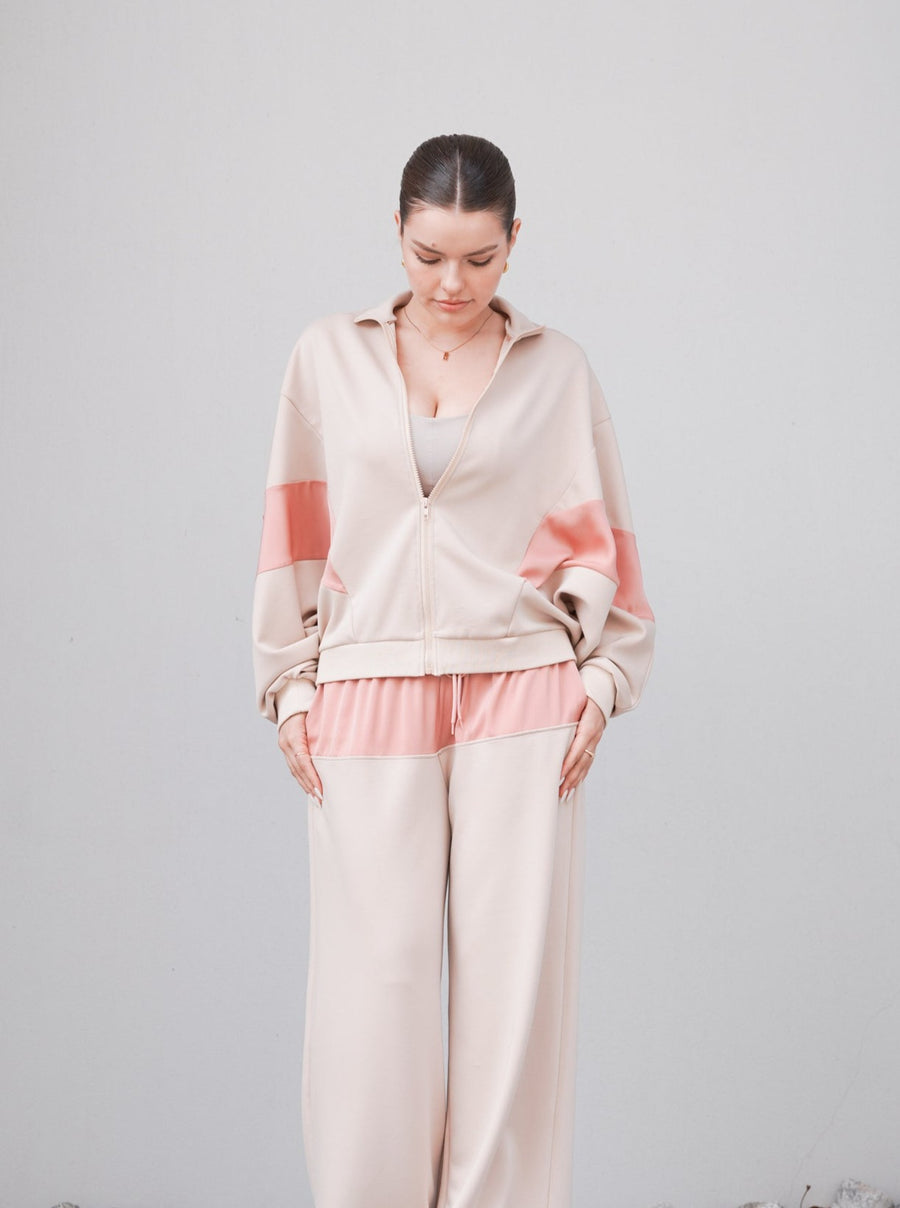 dolman full zip jacket / 亜麻(beige)