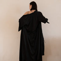 classic georgette satin robe / 墨(black)