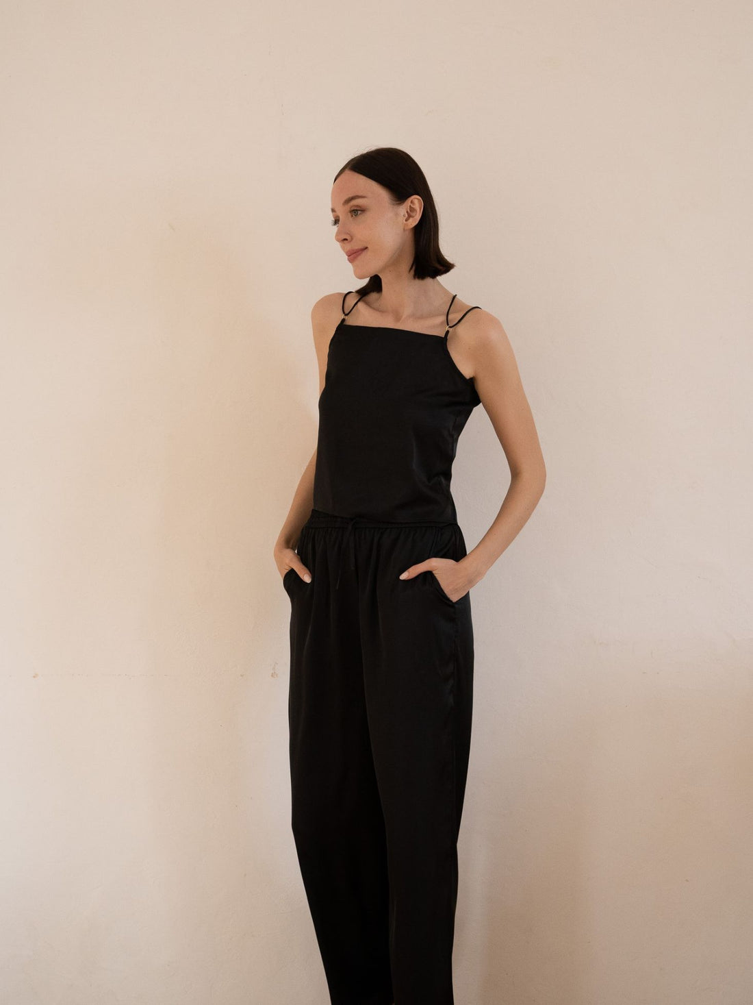 classic georgette satin pants
