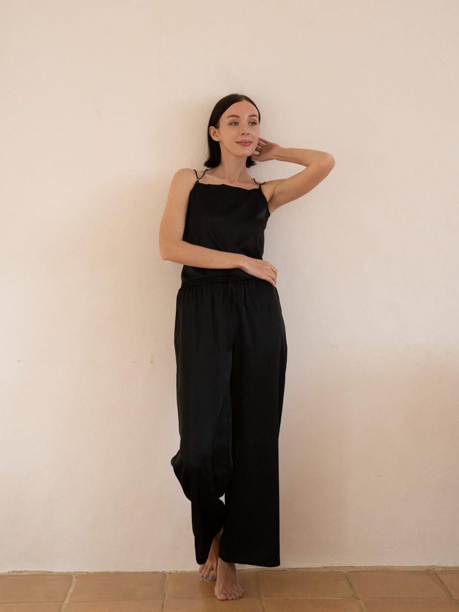 classic georgette satin pants