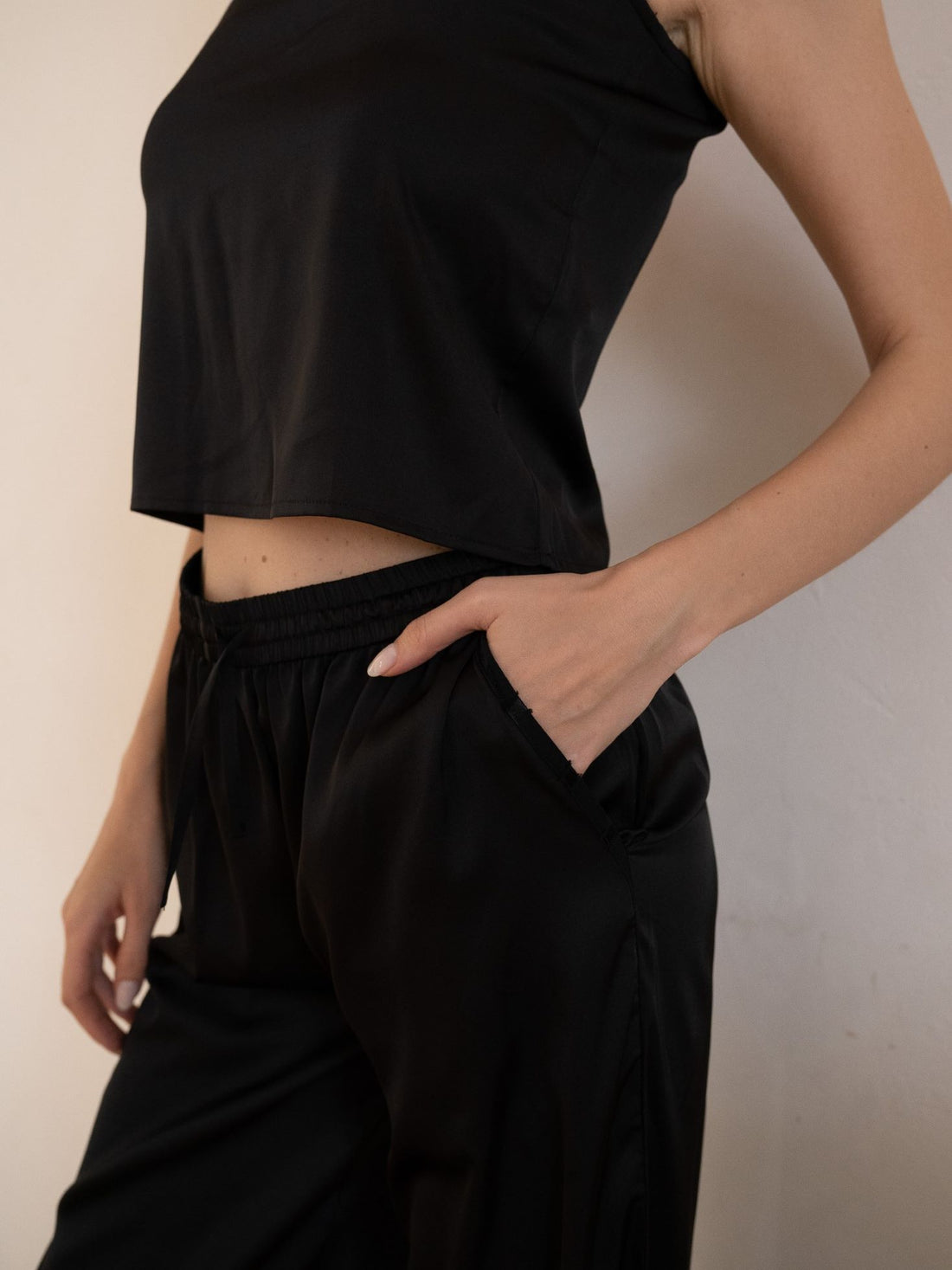 classic georgette satin pants