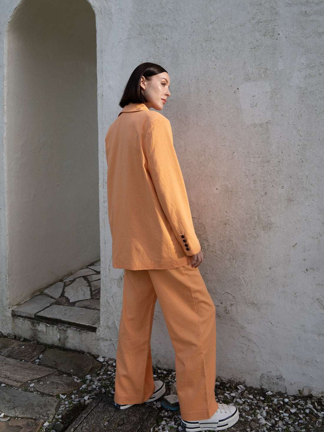 oriental linen jacket / 琥珀(light orange)