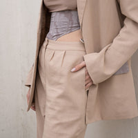 oriental linen straight pants / 亜麻(beige)