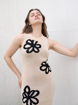 OHANA summer knit dress / 亜麻(beige)