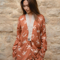 resort long sleeve KIMONO shirt / 蜜柑(orange)