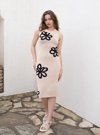 OHANA summer knit dress / 亜麻(beige)