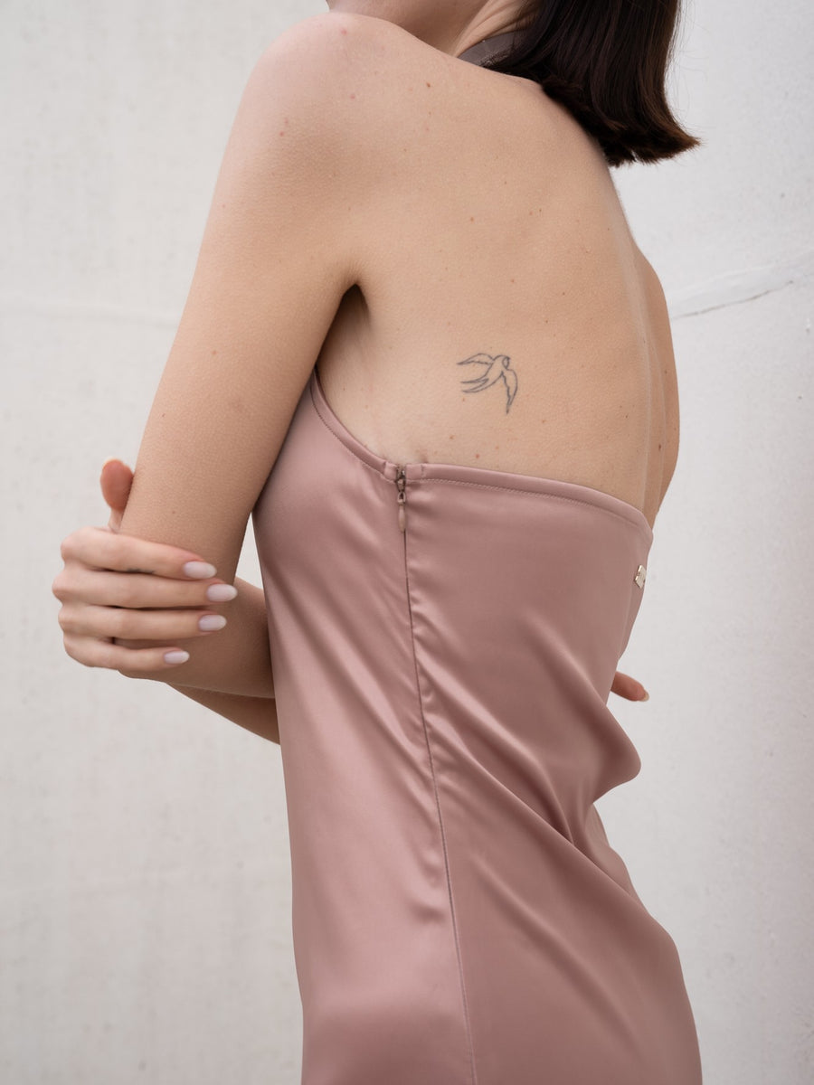 choker rich satin dress