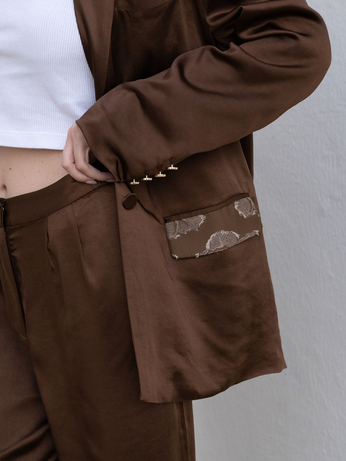 oriental satin jacket / 枯茶(dark brown) – AMATERASJAPAN