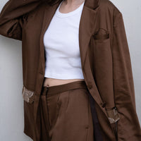 oriental satin jacket / 枯茶(dark brown)